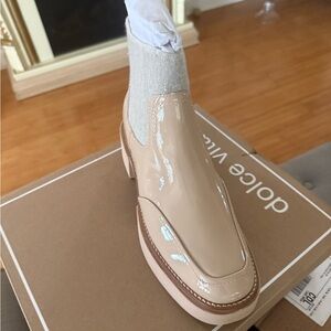 Dolce Vita Women's Patent Loafer Mule in Nude Beige